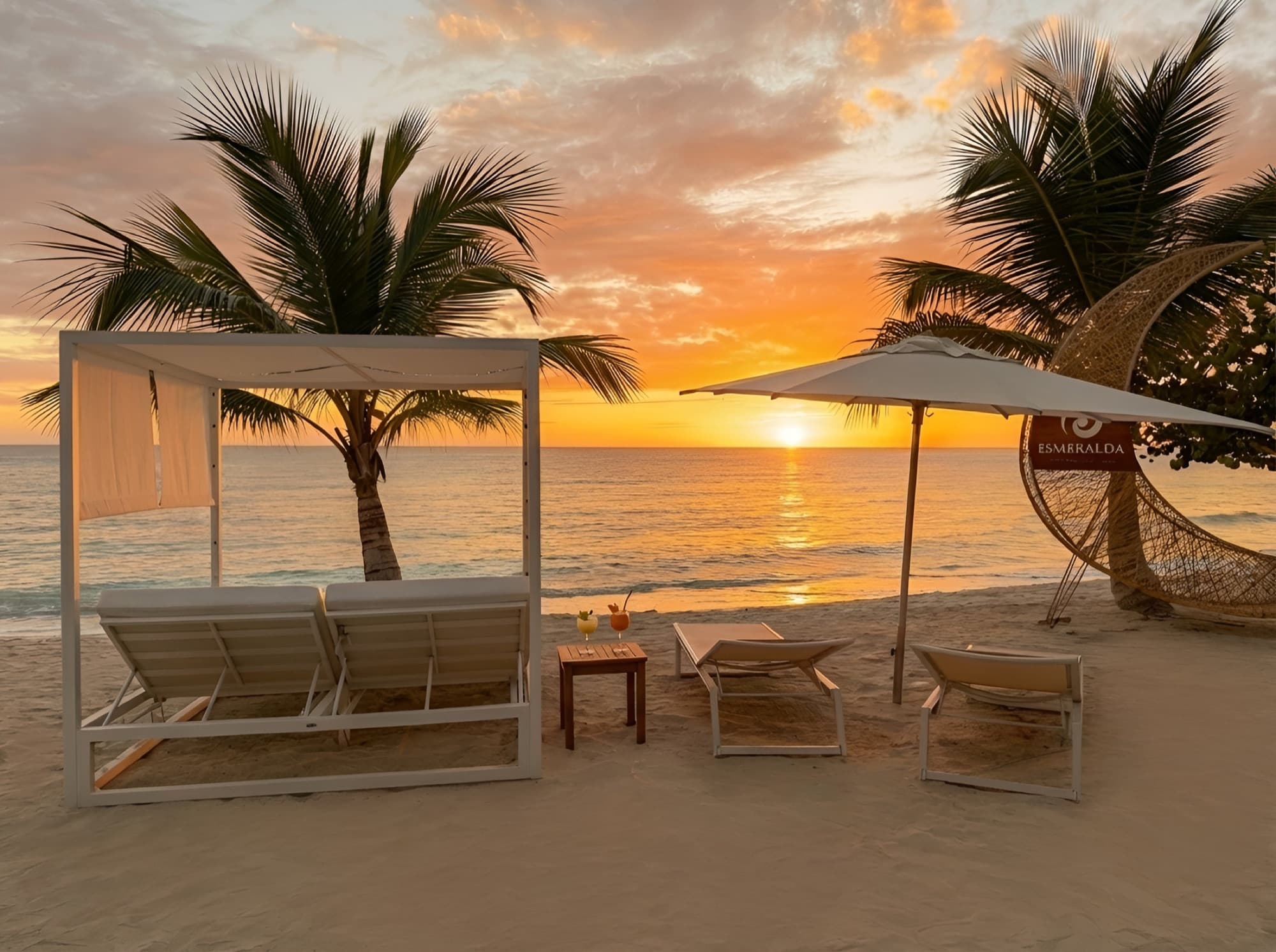 Sunset at the beach club near Villa Bella, Bayahibe