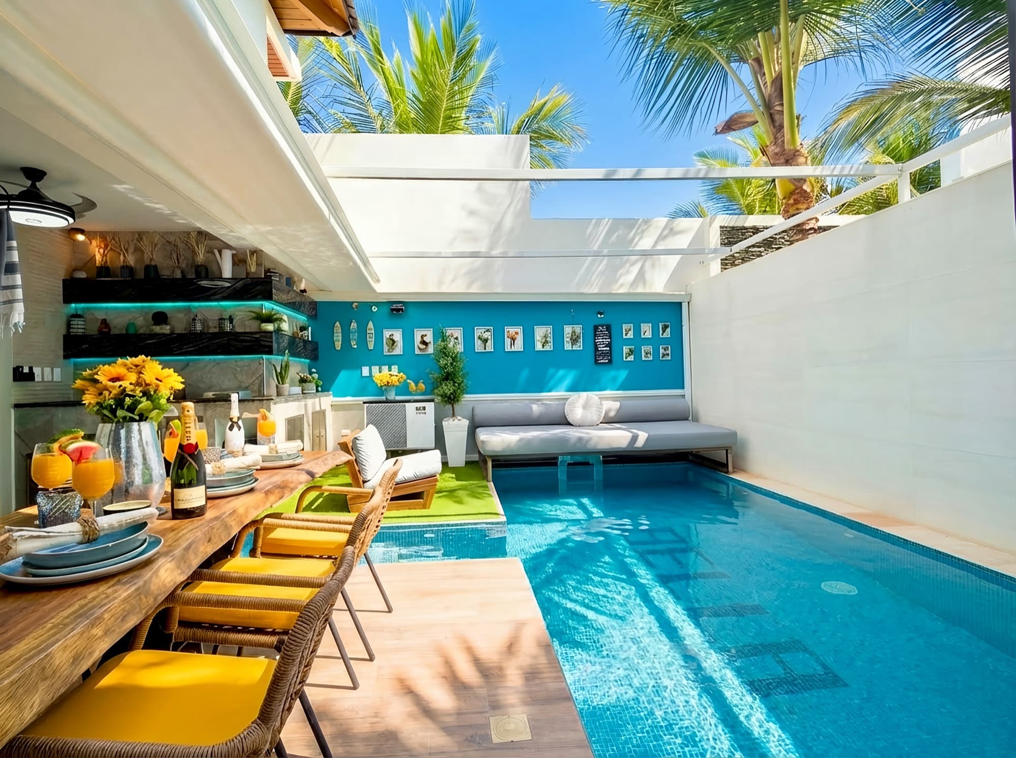 Villa Bella terrace and private heated pool, Bayahibe